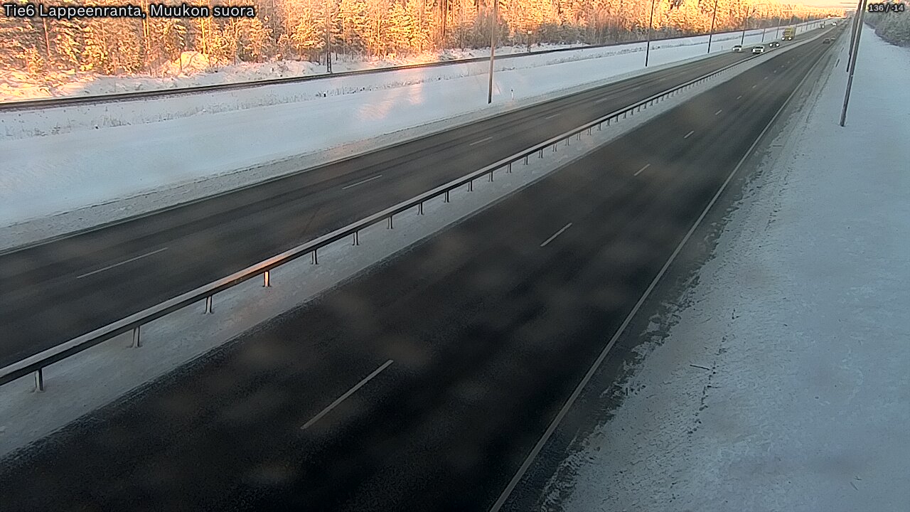 Weather Camera Image Road 6 Lappeenranta, Muukko straight, Lappeenranta, Etelä-Karjala