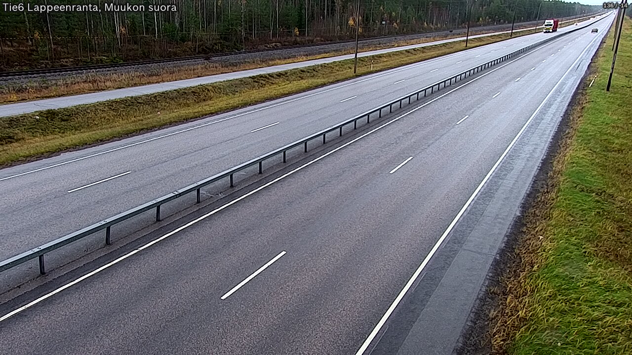 Weather Camera Image Road 6 Lappeenranta, Muukko straight, Lappeenranta, Etelä-Karjala