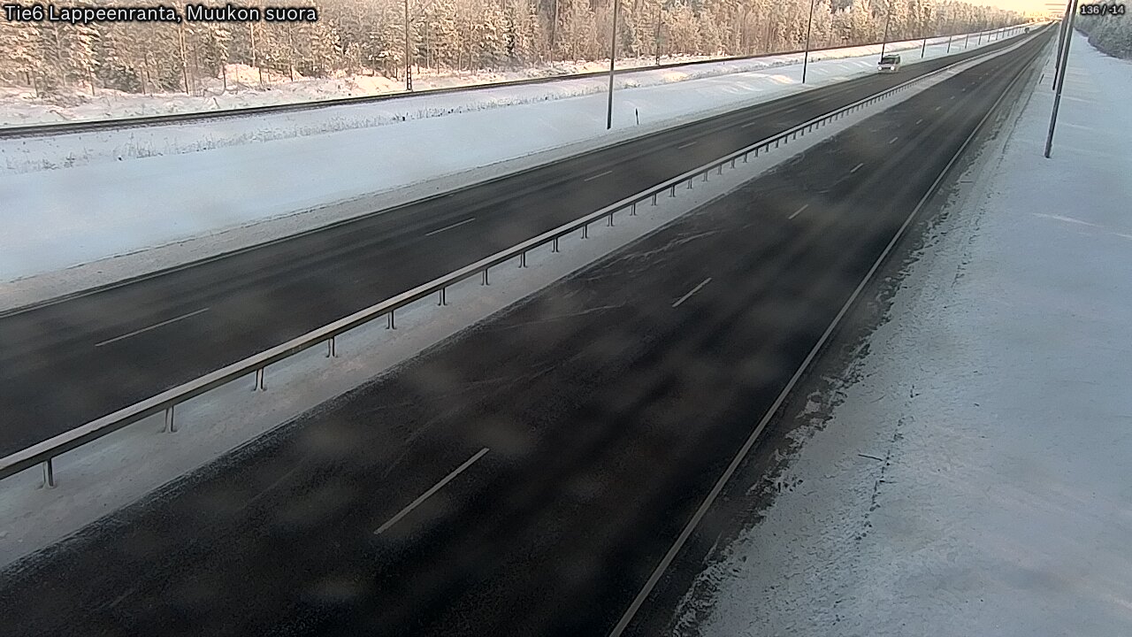 Weather Camera Image Road 6 Lappeenranta, Muukko straight, Lappeenranta, Etelä-Karjala