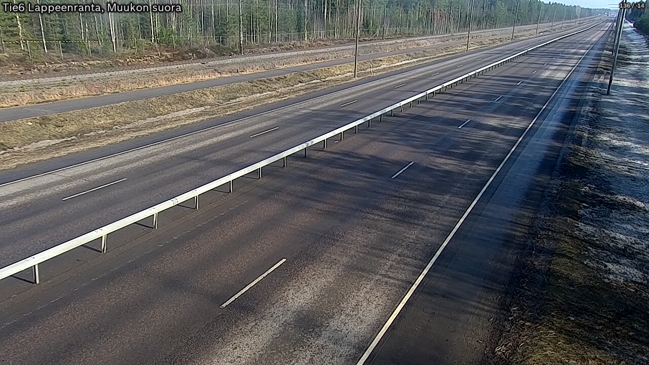 Weather Camera Image Road 6 Lappeenranta, Muukko straight, Lappeenranta, Etelä-Karjala