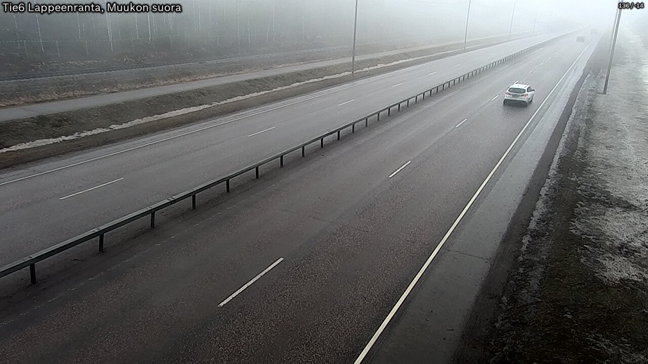 Weather Camera Image Road 6 Lappeenranta, Muukko straight, Lappeenranta, Etelä-Karjala