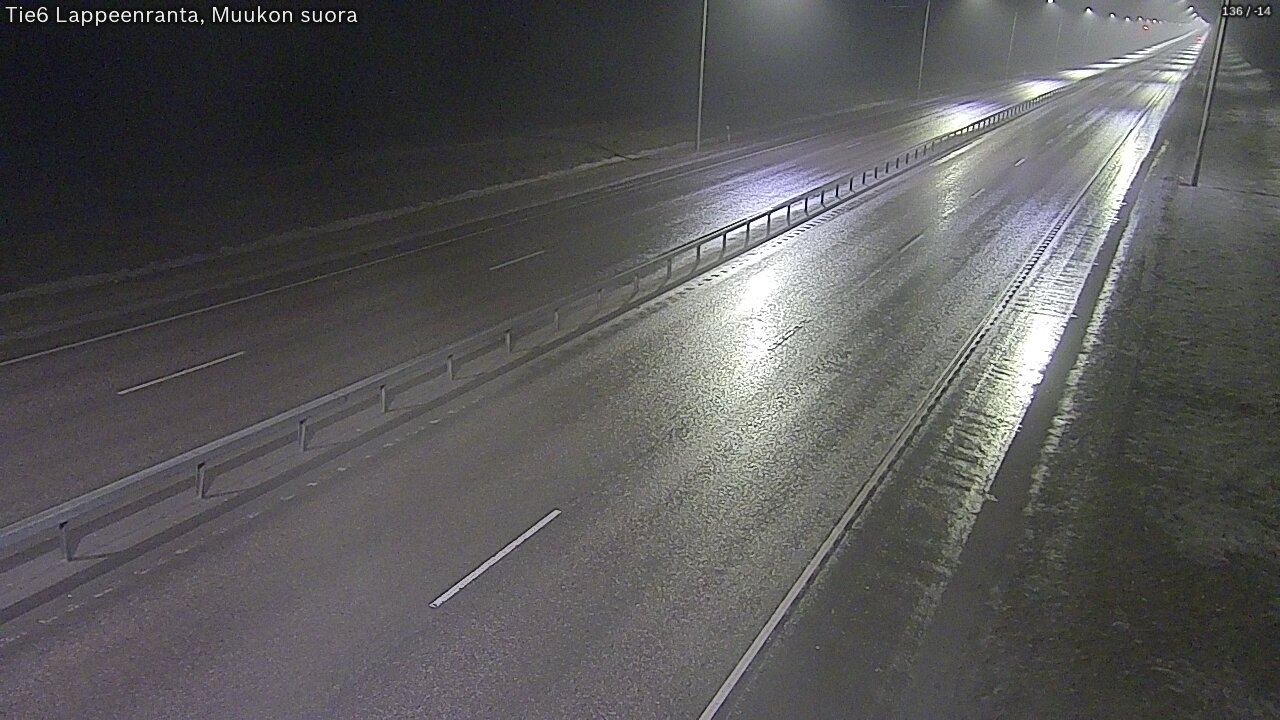 Weather Camera Image Road 6 Lappeenranta, Muukko straight, Lappeenranta, Etelä-Karjala