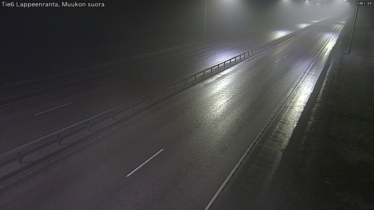 Weather Camera Image Road 6 Lappeenranta, Muukko straight, Lappeenranta, Etelä-Karjala