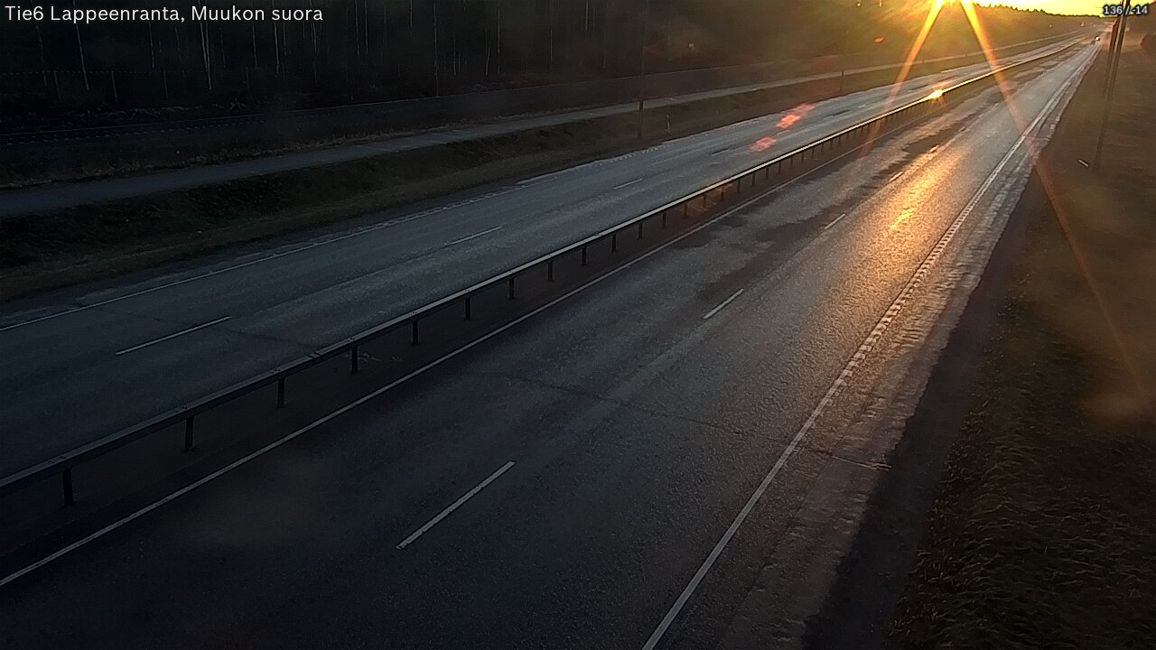 Weather Camera Image Tie 6 Villmanstrand, Muukko rakan, Lappeenranta, Etelä-Karjala