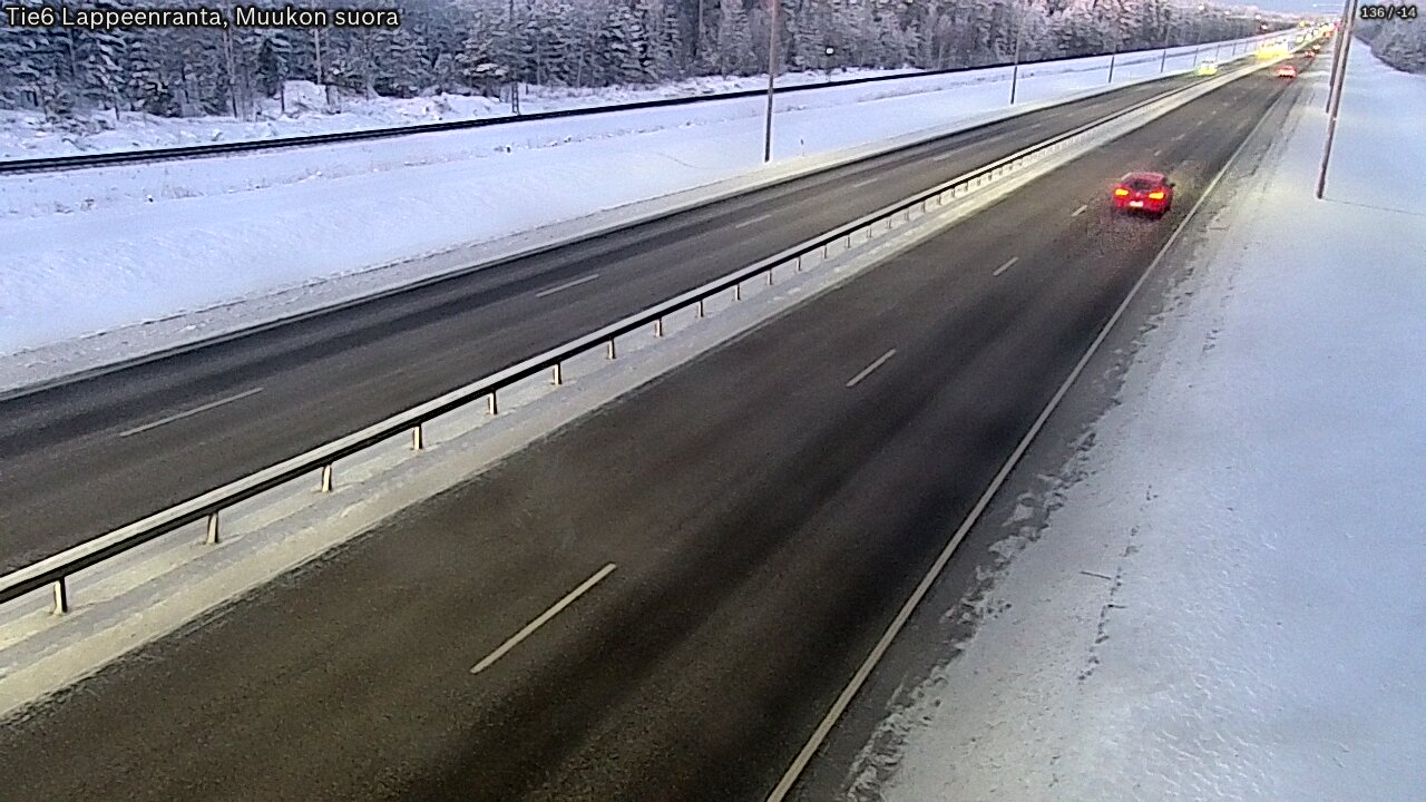 Weather Camera Image Road 6 Lappeenranta, Muukko straight, Lappeenranta, Etelä-Karjala