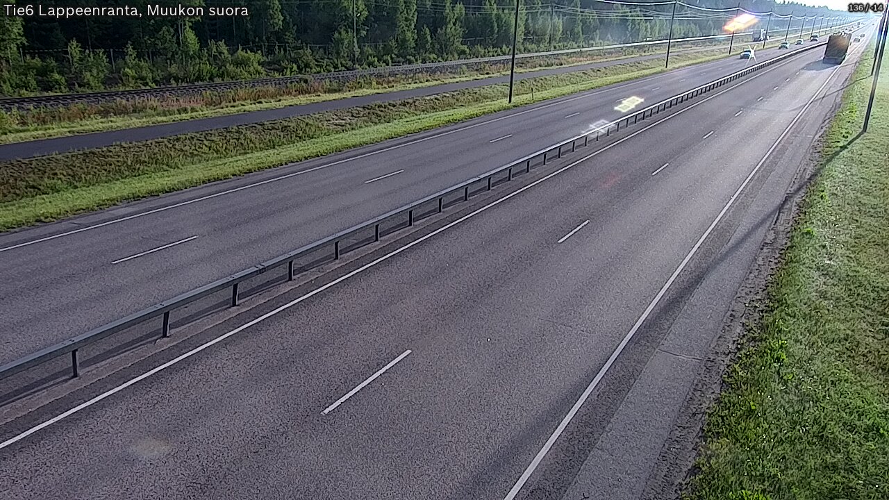 Weather Camera Image Road 6 Lappeenranta, Muukko straight, Lappeenranta, Etelä-Karjala