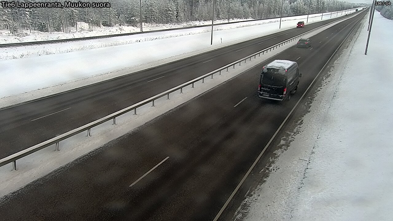 Weather Camera Image Road 6 Lappeenranta, Muukko straight, Lappeenranta, Etelä-Karjala