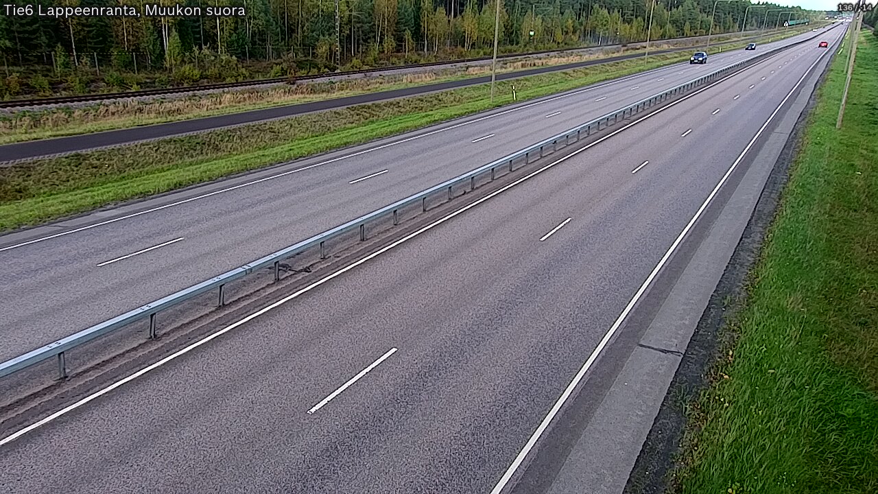 Weather Camera Image Road 6 Lappeenranta, Muukko straight, Lappeenranta, Etelä-Karjala