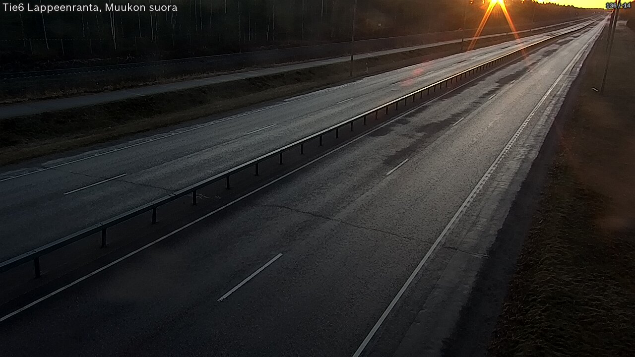 Weather Camera Image Tie 6 Villmanstrand, Muukko rakan, Lappeenranta, Etelä-Karjala