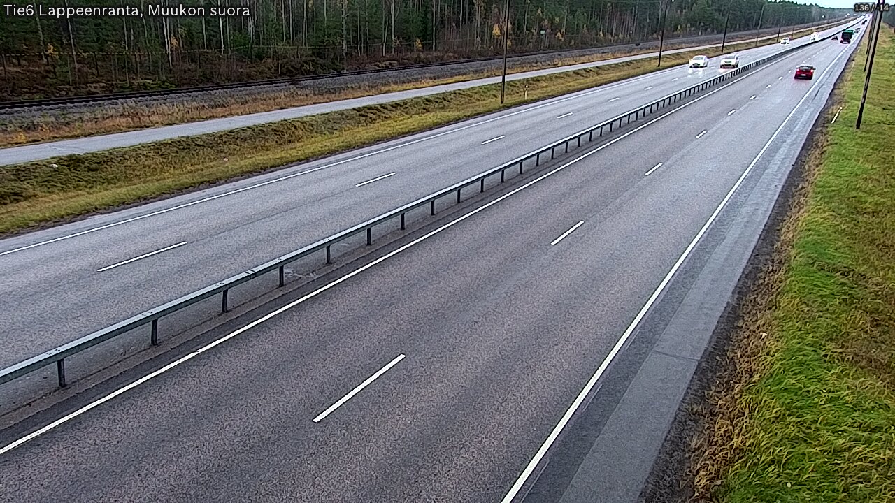 Weather Camera Image Road 6 Lappeenranta, Muukko straight, Lappeenranta, Etelä-Karjala