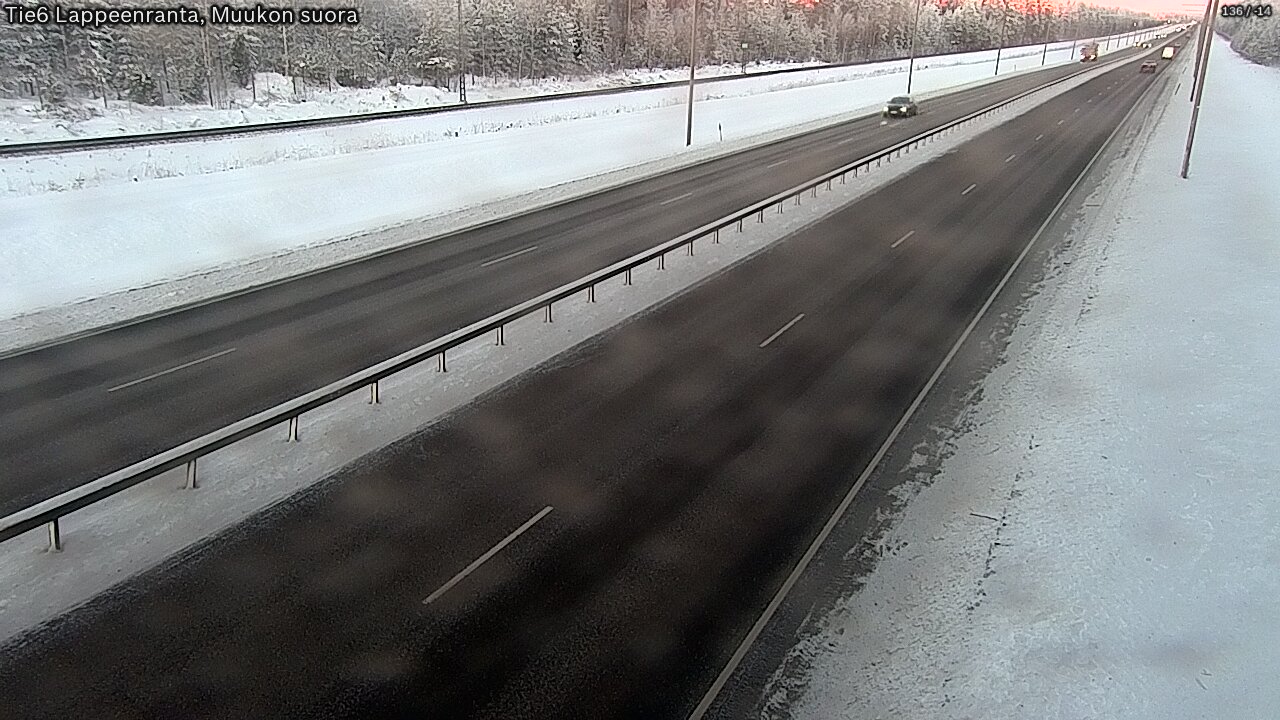 Weather Camera Image Road 6 Lappeenranta, Muukko straight, Lappeenranta, Etelä-Karjala