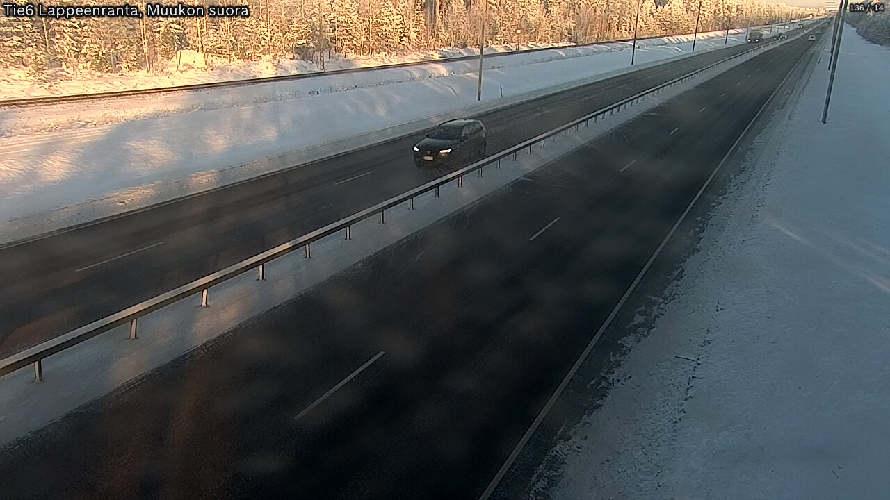Weather Camera Image Road 6 Lappeenranta, Muukko straight, Lappeenranta, Etelä-Karjala