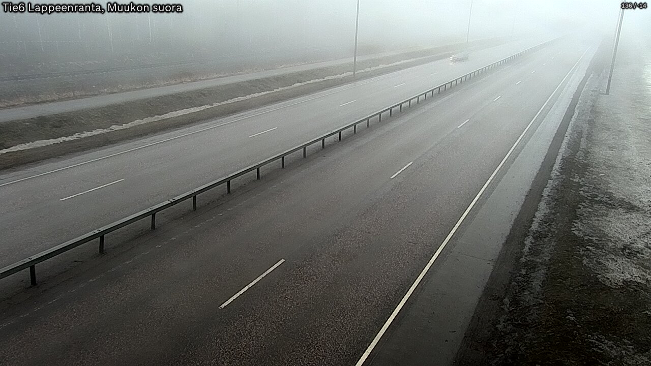 Weather Camera Image Road 6 Lappeenranta, Muukko straight, Lappeenranta, Etelä-Karjala