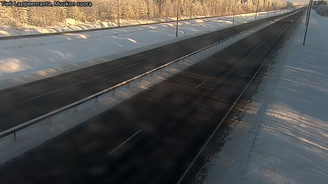 Weather Camera Image Road 6 Lappeenranta, Muukko straight, Lappeenranta, Etelä-Karjala