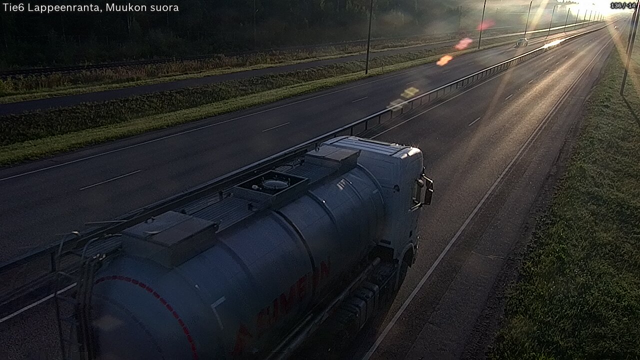 Weather Camera Image Road 6 Lappeenranta, Muukko straight, Lappeenranta, Etelä-Karjala