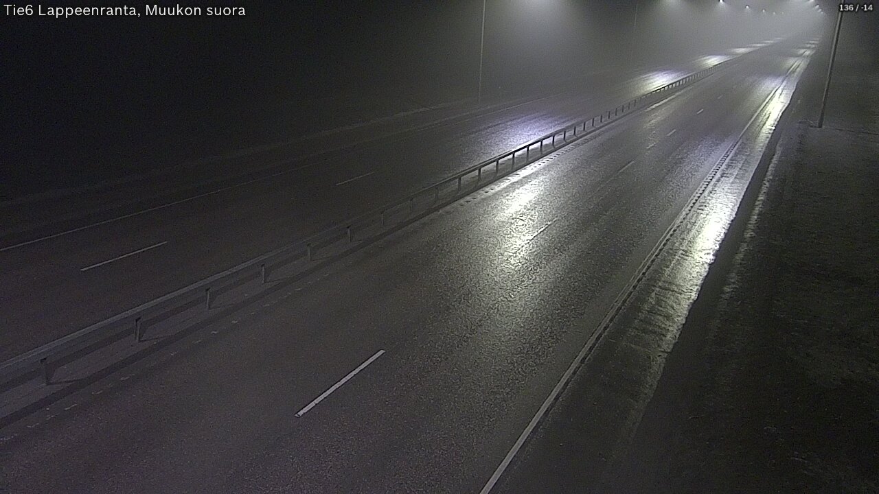 Weather Camera Image Road 6 Lappeenranta, Muukko straight, Lappeenranta, Etelä-Karjala