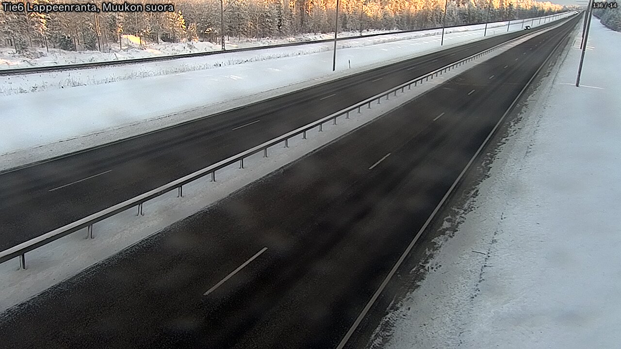Weather Camera Image Road 6 Lappeenranta, Muukko straight, Lappeenranta, Etelä-Karjala