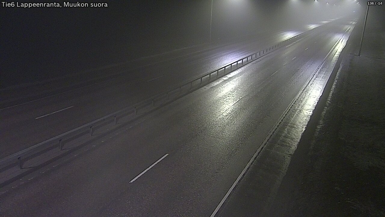 Weather Camera Image Road 6 Lappeenranta, Muukko straight, Lappeenranta, Etelä-Karjala