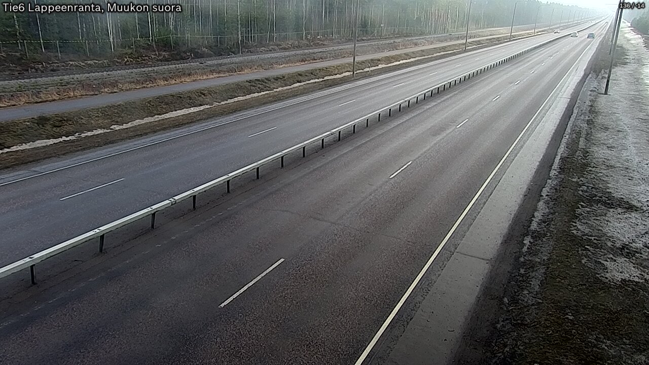 Weather Camera Image Road 6 Lappeenranta, Muukko straight, Lappeenranta, Etelä-Karjala