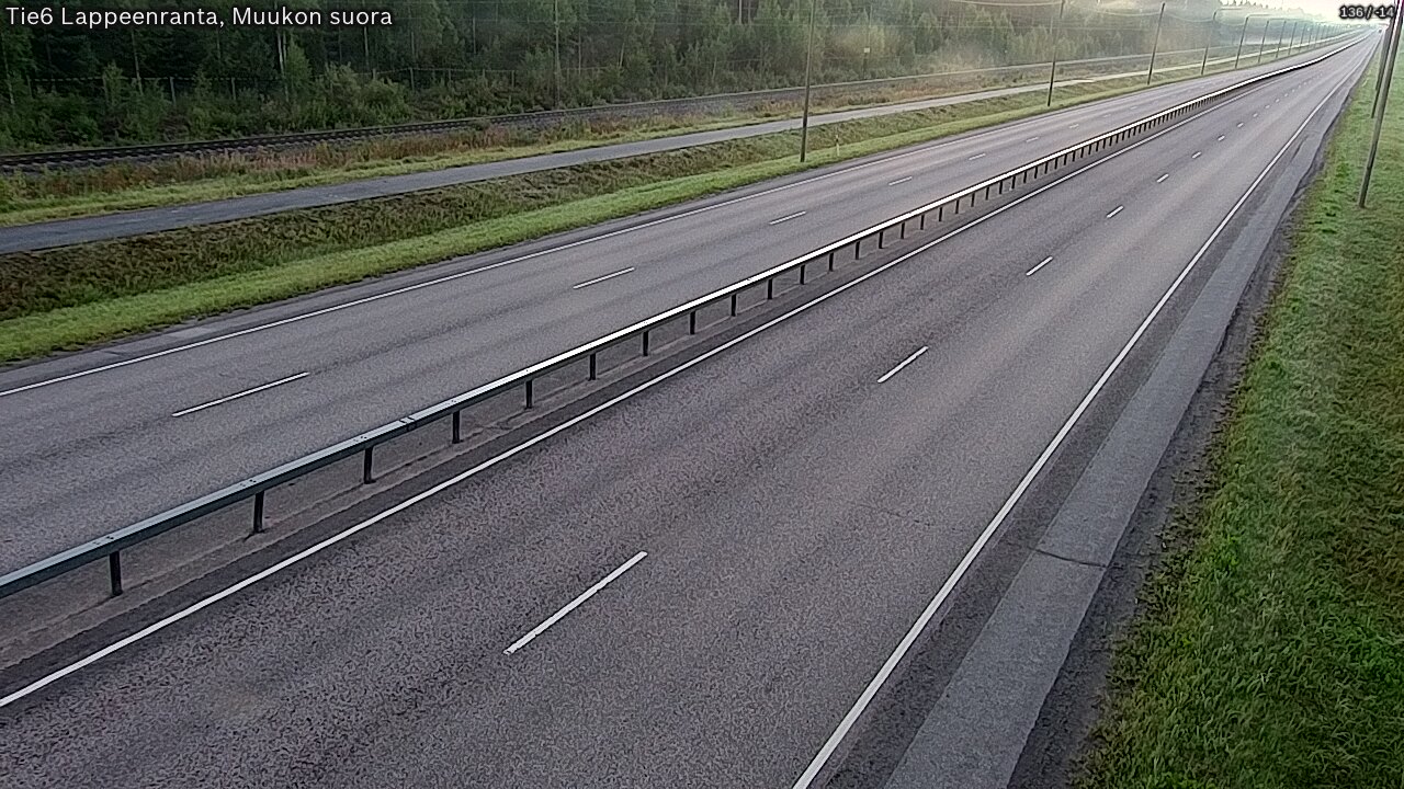 Weather Camera Image Road 6 Lappeenranta, Muukko straight, Lappeenranta, Etelä-Karjala