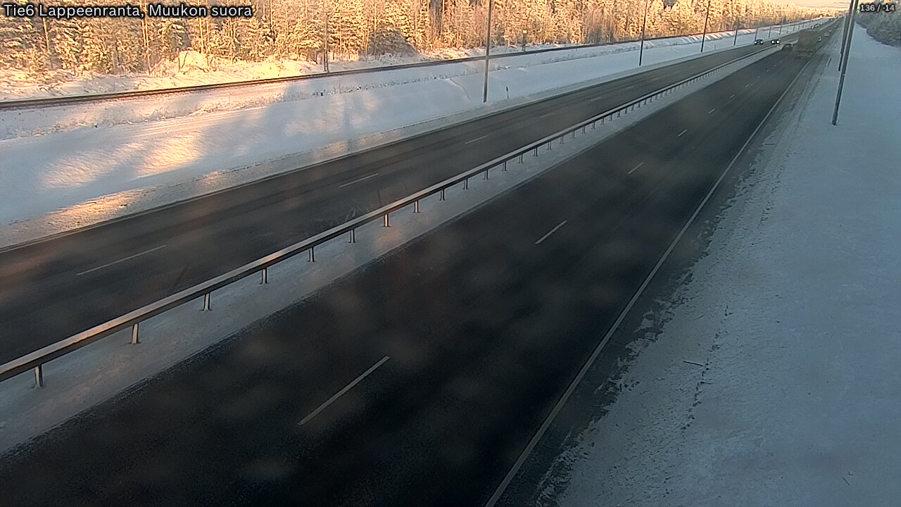 Weather Camera Image Road 6 Lappeenranta, Muukko straight, Lappeenranta, Etelä-Karjala