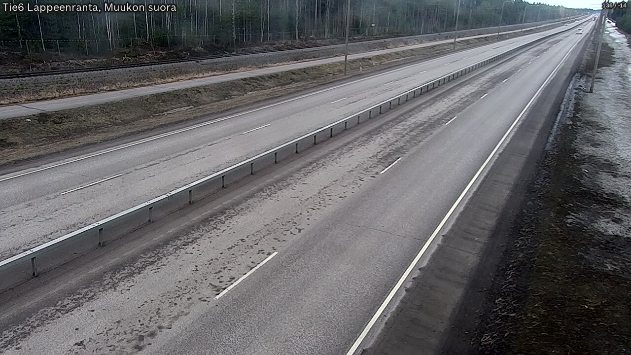 Weather Camera Image Road 6 Lappeenranta, Muukko straight, Lappeenranta, Etelä-Karjala