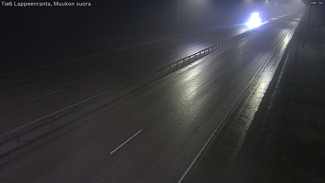 Weather Camera Image Road 6 Lappeenranta, Muukko straight, Lappeenranta, Etelä-Karjala