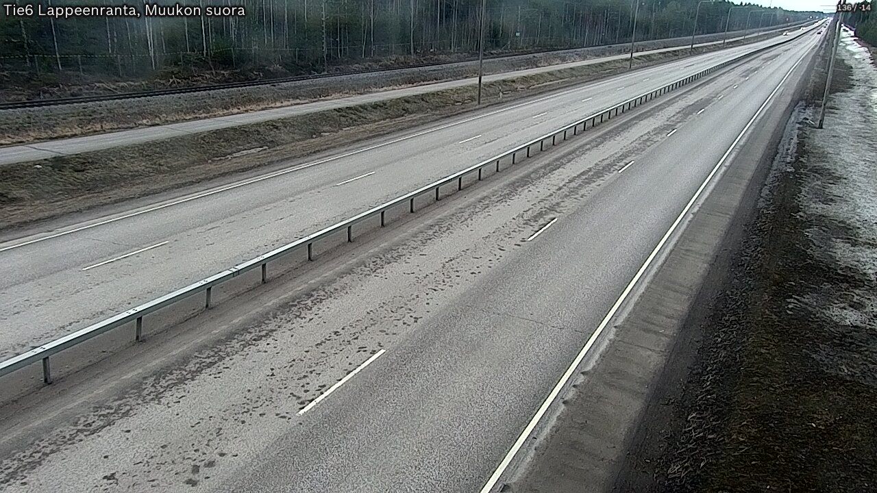 Weather Camera Image Road 6 Lappeenranta, Muukko straight, Lappeenranta, Etelä-Karjala