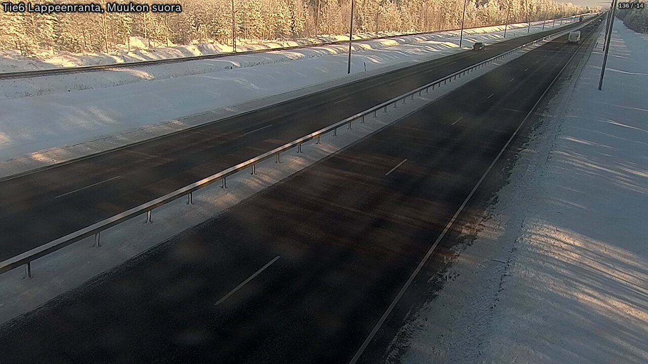 Weather Camera Image Road 6 Lappeenranta, Muukko straight, Lappeenranta, Etelä-Karjala