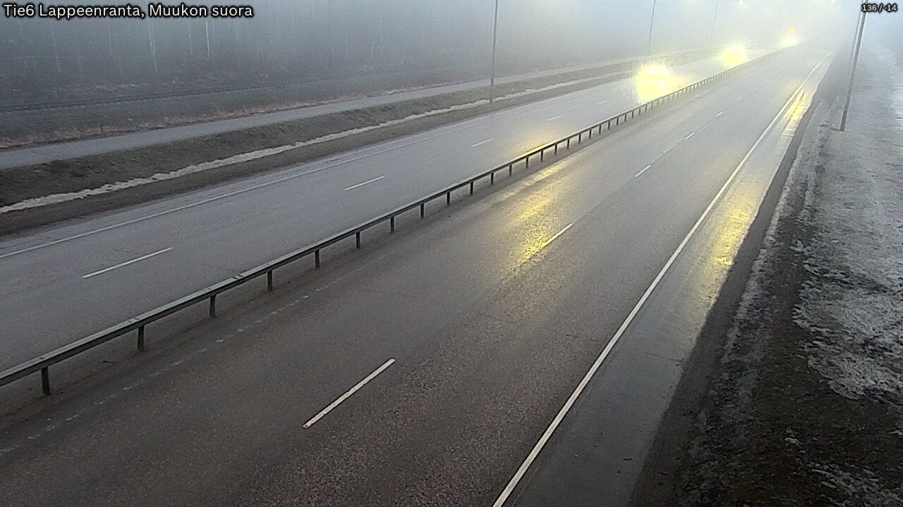 Weather Camera Image Road 6 Lappeenranta, Muukko straight, Lappeenranta, Etelä-Karjala