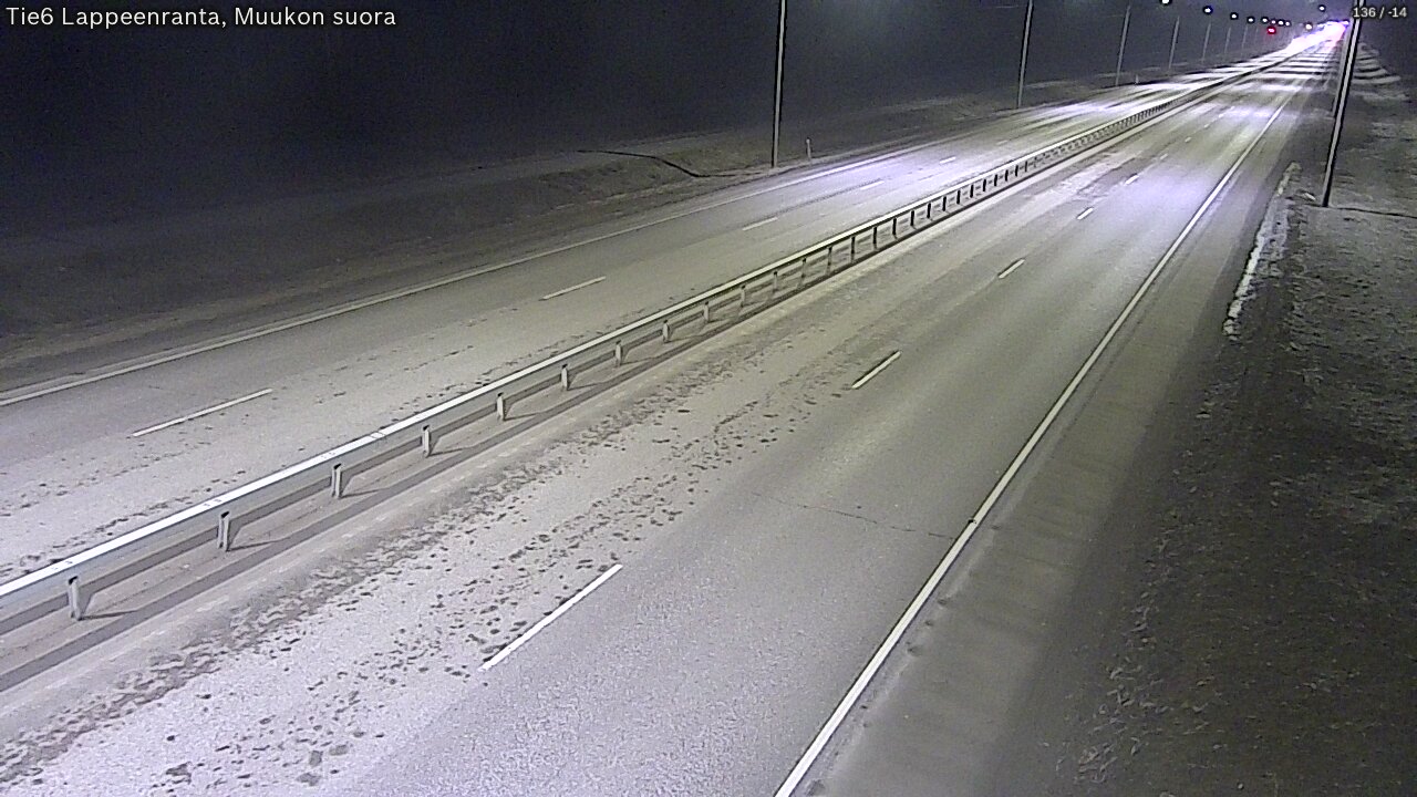 Weather Camera Image Road 6 Lappeenranta, Muukko straight, Lappeenranta, Etelä-Karjala