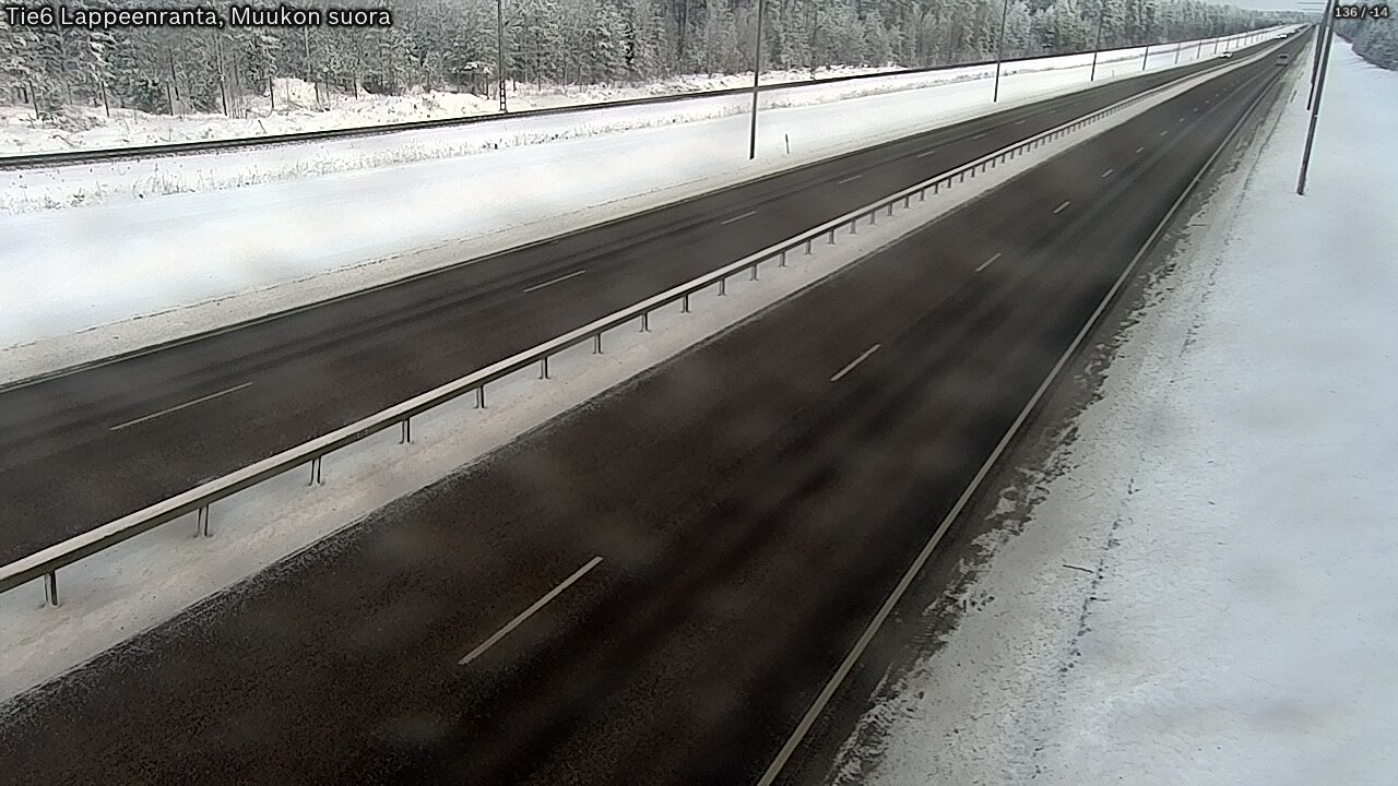 Weather Camera Image Road 6 Lappeenranta, Muukko straight, Lappeenranta, Etelä-Karjala