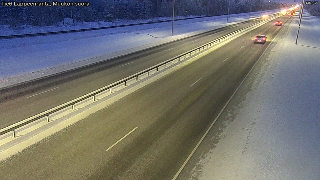 Weather Camera Image Road 6 Lappeenranta, Muukko straight, Lappeenranta, Etelä-Karjala