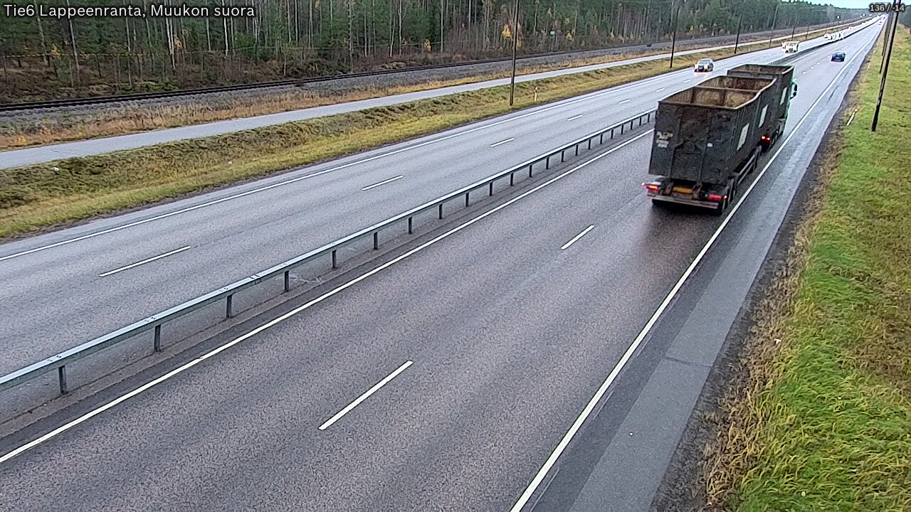 Weather Camera Image Road 6 Lappeenranta, Muukko straight, Lappeenranta, Etelä-Karjala