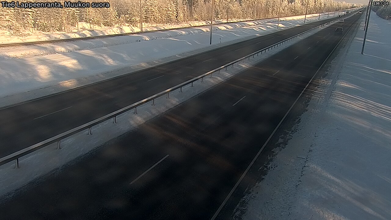 Weather Camera Image Road 6 Lappeenranta, Muukko straight, Lappeenranta, Etelä-Karjala