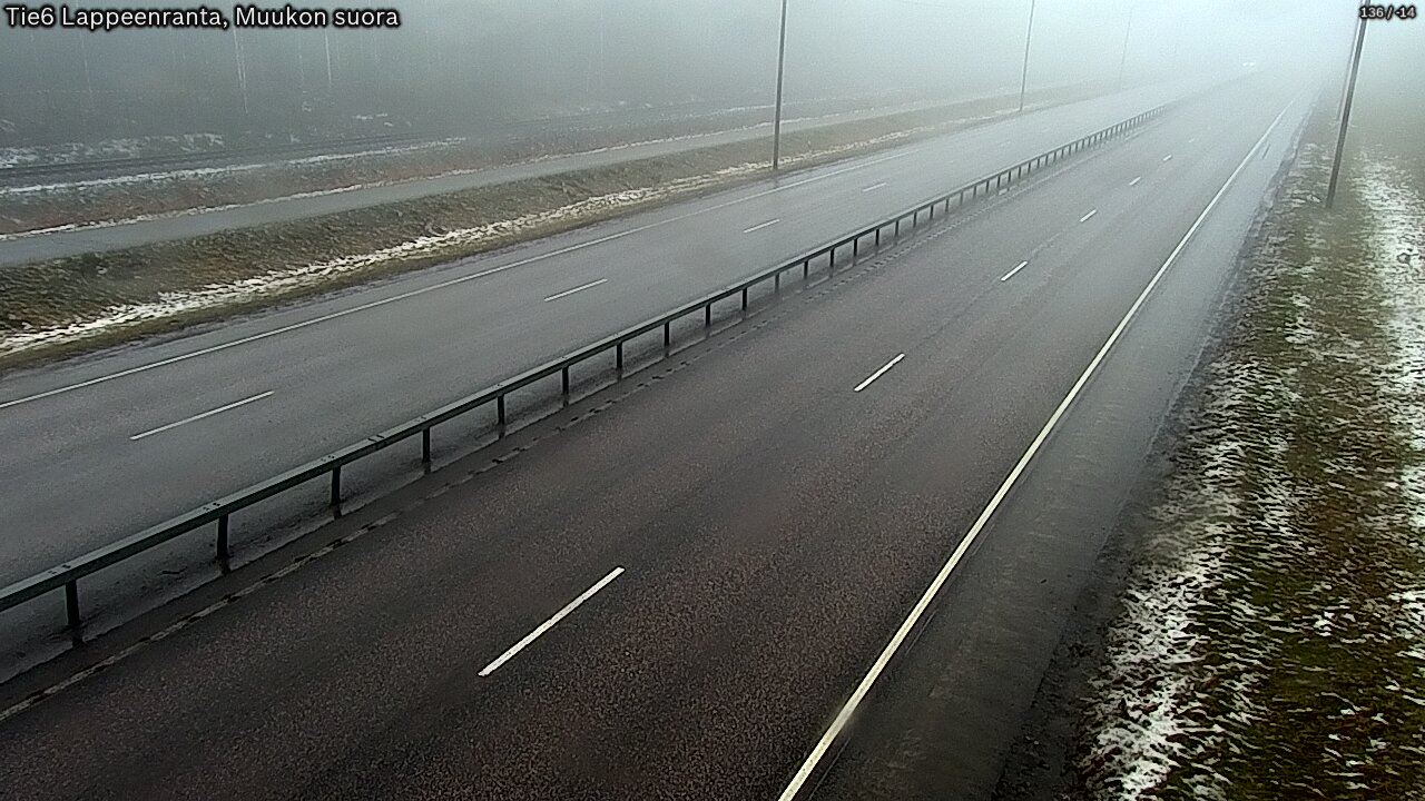 Weather Camera Image Tie 6 Villmanstrand, Muukko rakan, Lappeenranta, Etelä-Karjala