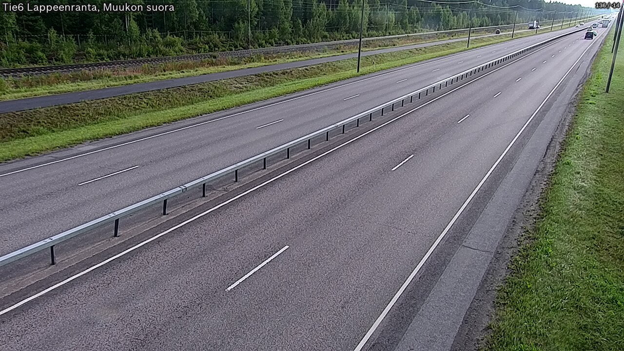 Weather Camera Image Road 6 Lappeenranta, Muukko straight, Lappeenranta, Etelä-Karjala