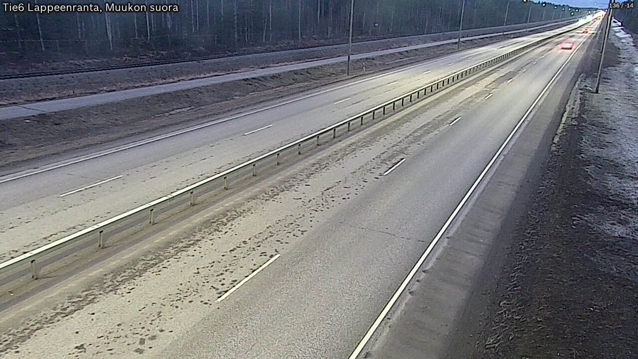 Weather Camera Image Road 6 Lappeenranta, Muukko straight, Lappeenranta, Etelä-Karjala