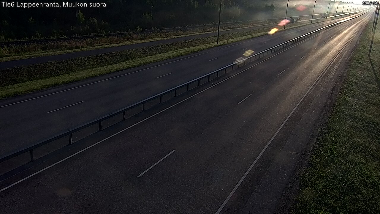 Weather Camera Image Road 6 Lappeenranta, Muukko straight, Lappeenranta, Etelä-Karjala