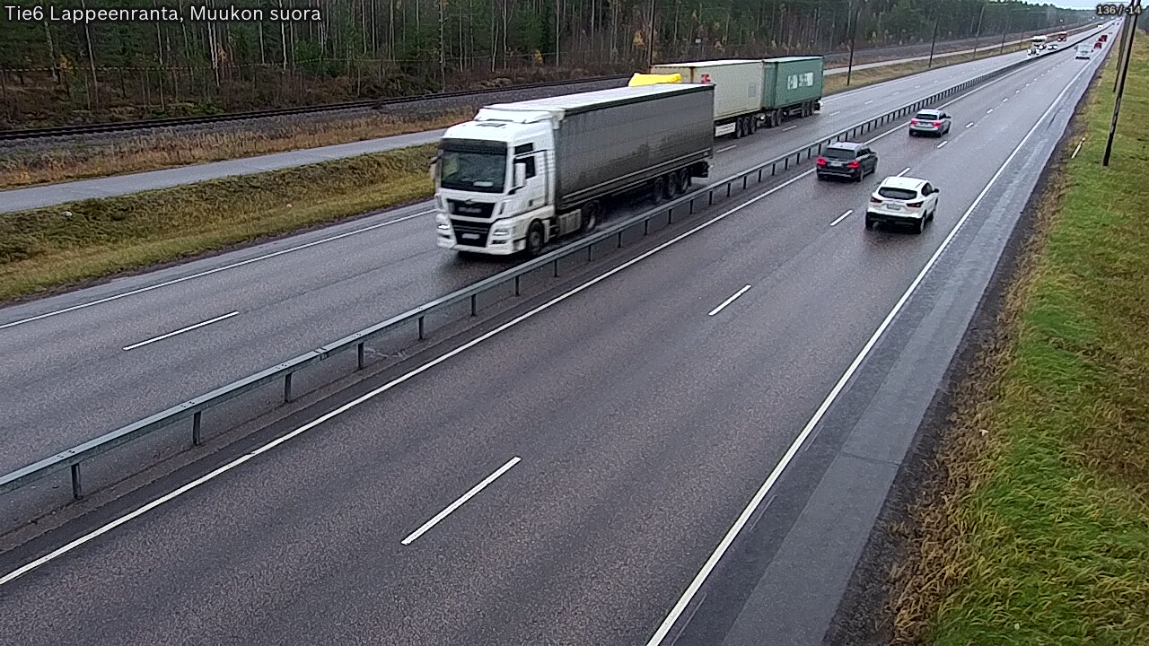 Weather Camera Image Road 6 Lappeenranta, Muukko straight, Lappeenranta, Etelä-Karjala