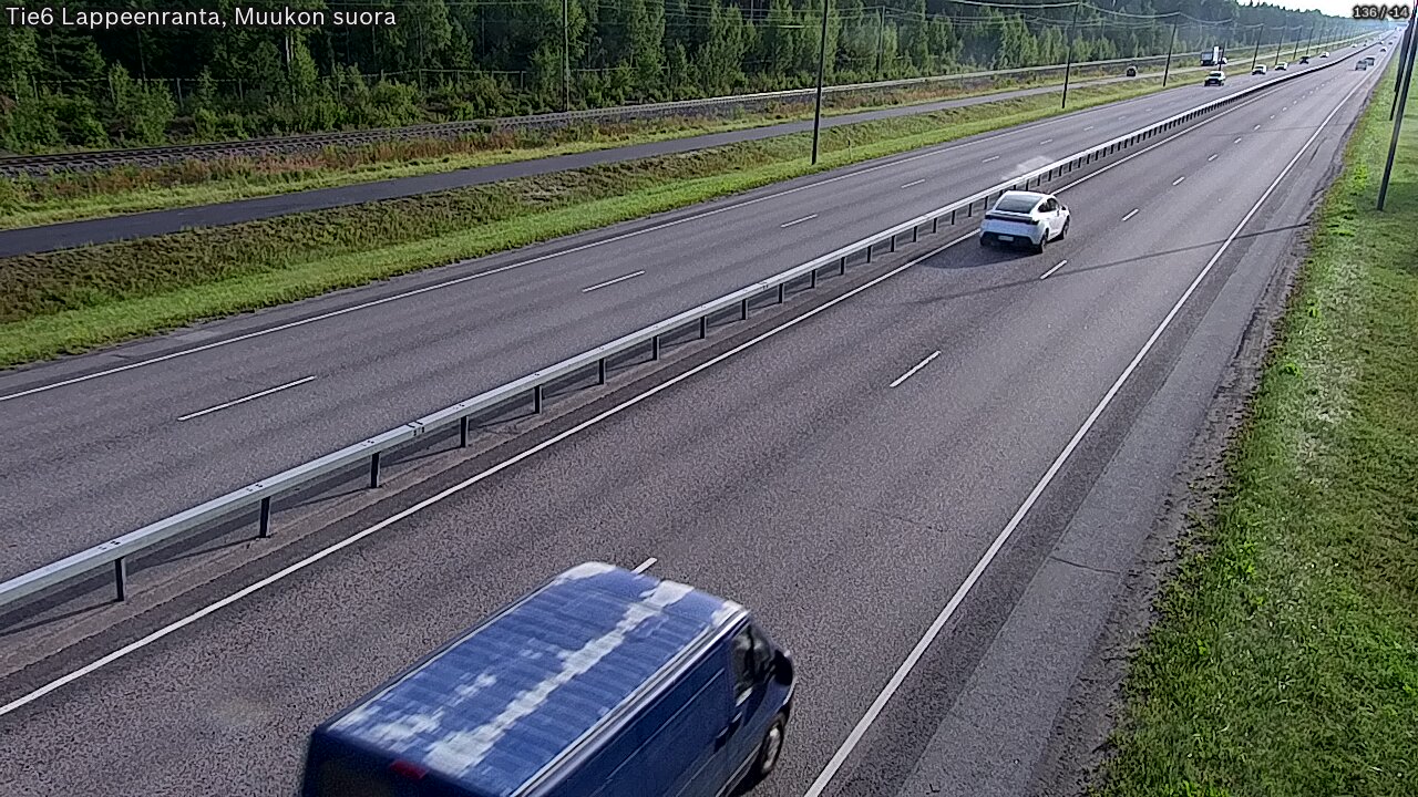 Weather Camera Image Road 6 Lappeenranta, Muukko straight, Lappeenranta, Etelä-Karjala