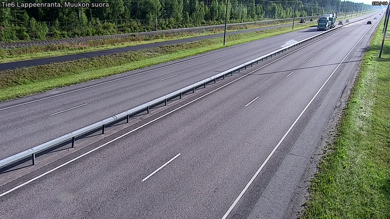 Weather Camera Image Road 6 Lappeenranta, Muukko straight, Lappeenranta, Etelä-Karjala