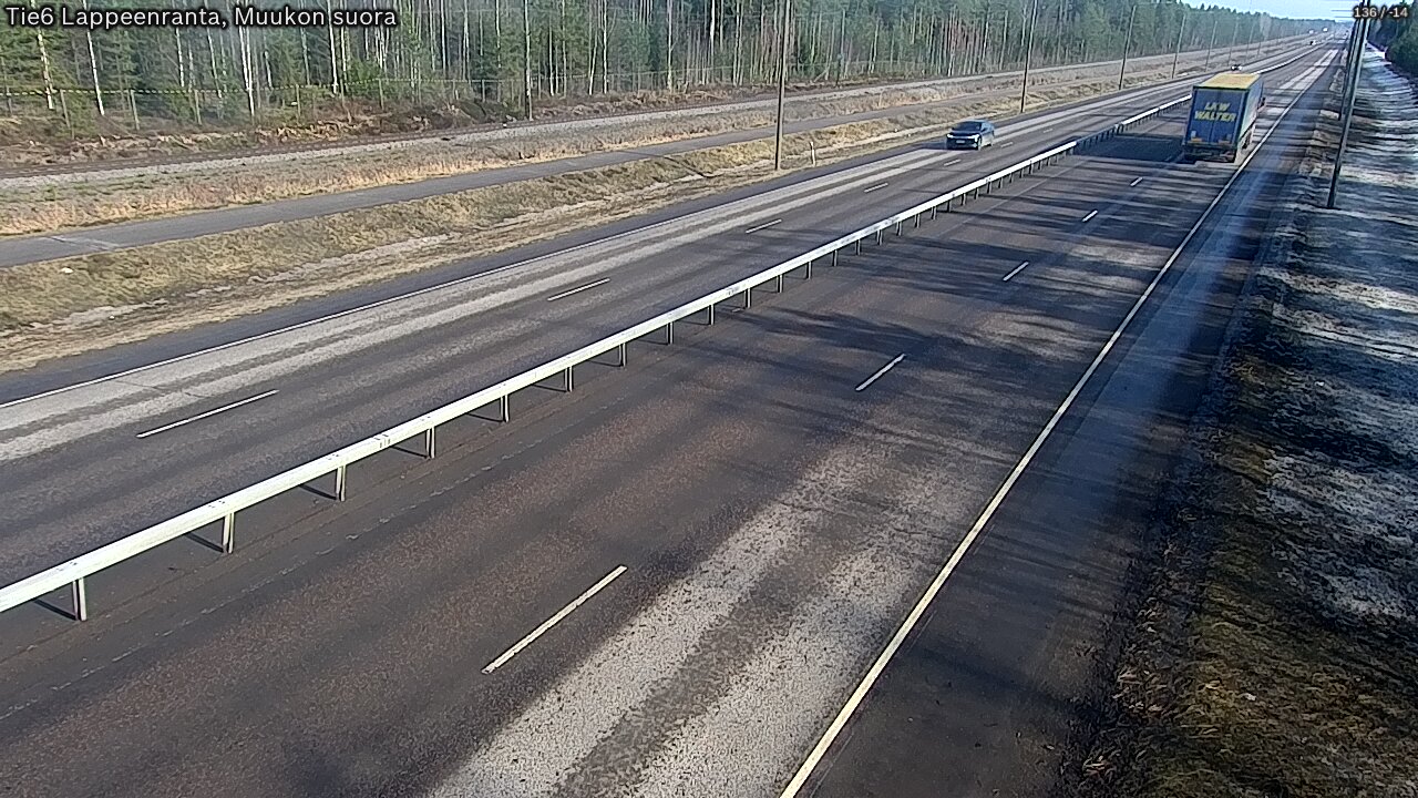 Weather Camera Image Road 6 Lappeenranta, Muukko straight, Lappeenranta, Etelä-Karjala