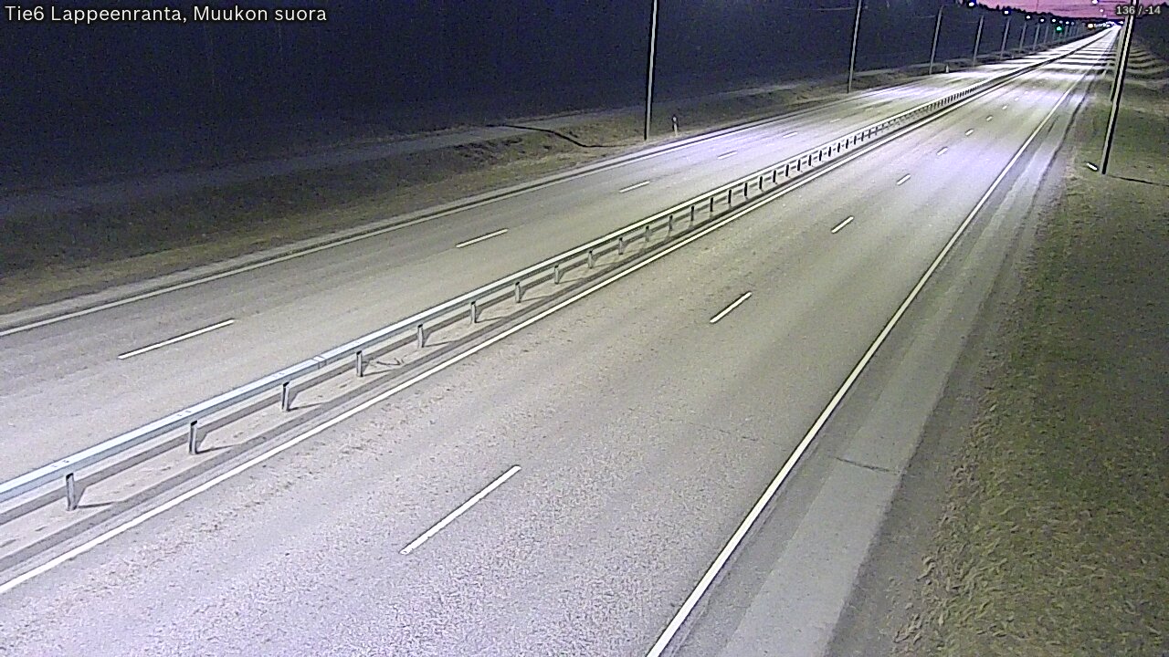 Weather Camera Image Road 6 Lappeenranta, Muukko straight, Lappeenranta, Etelä-Karjala