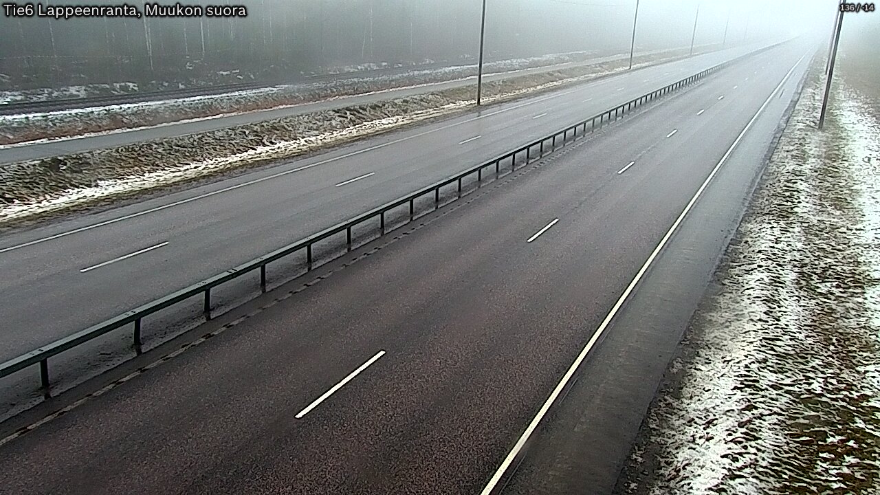 Weather Camera Image Tie 6 Villmanstrand, Muukko rakan, Lappeenranta, Etelä-Karjala