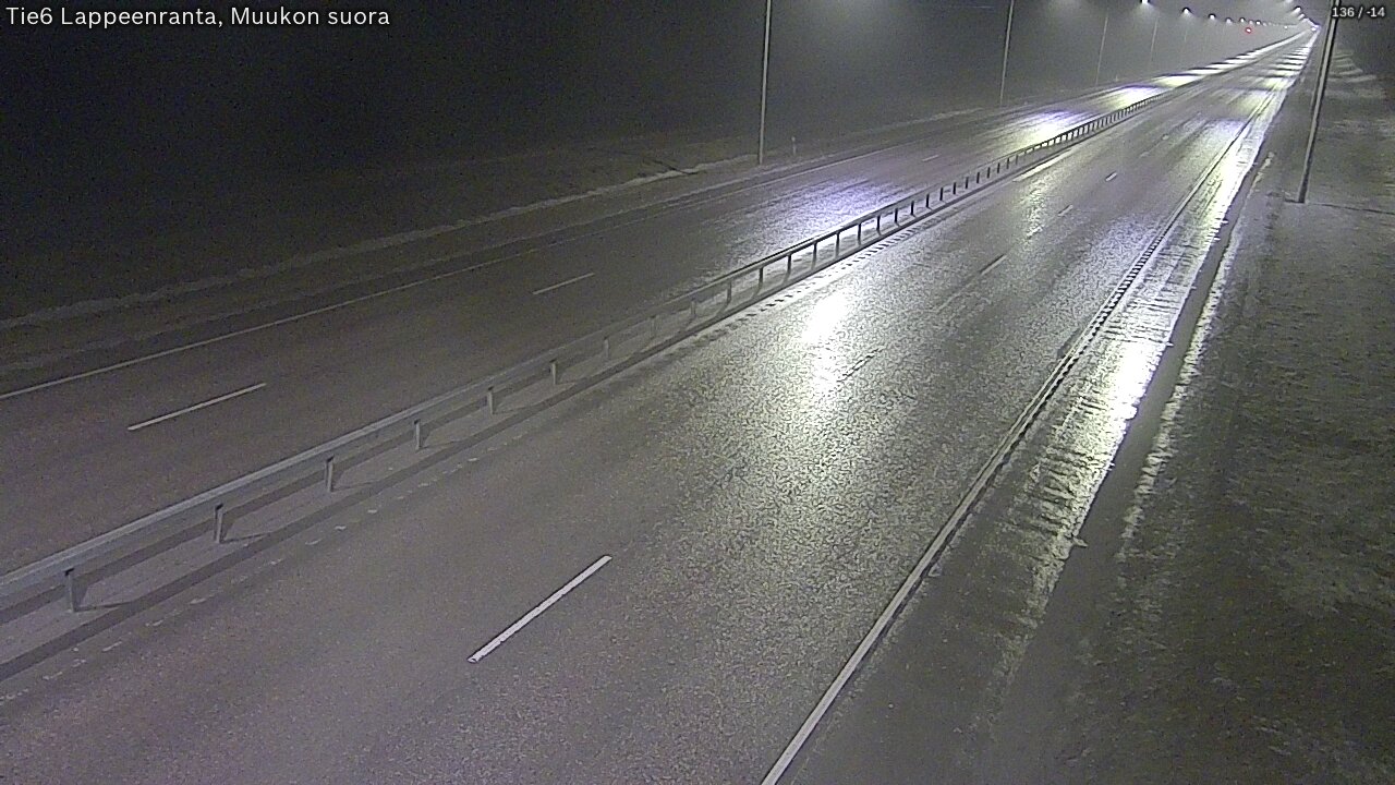 Weather Camera Image Road 6 Lappeenranta, Muukko straight, Lappeenranta, Etelä-Karjala