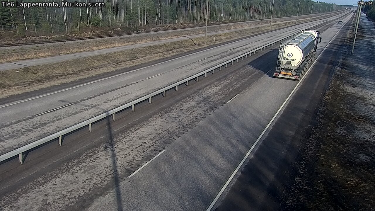 Weather Camera Image Road 6 Lappeenranta, Muukko straight, Lappeenranta, Etelä-Karjala