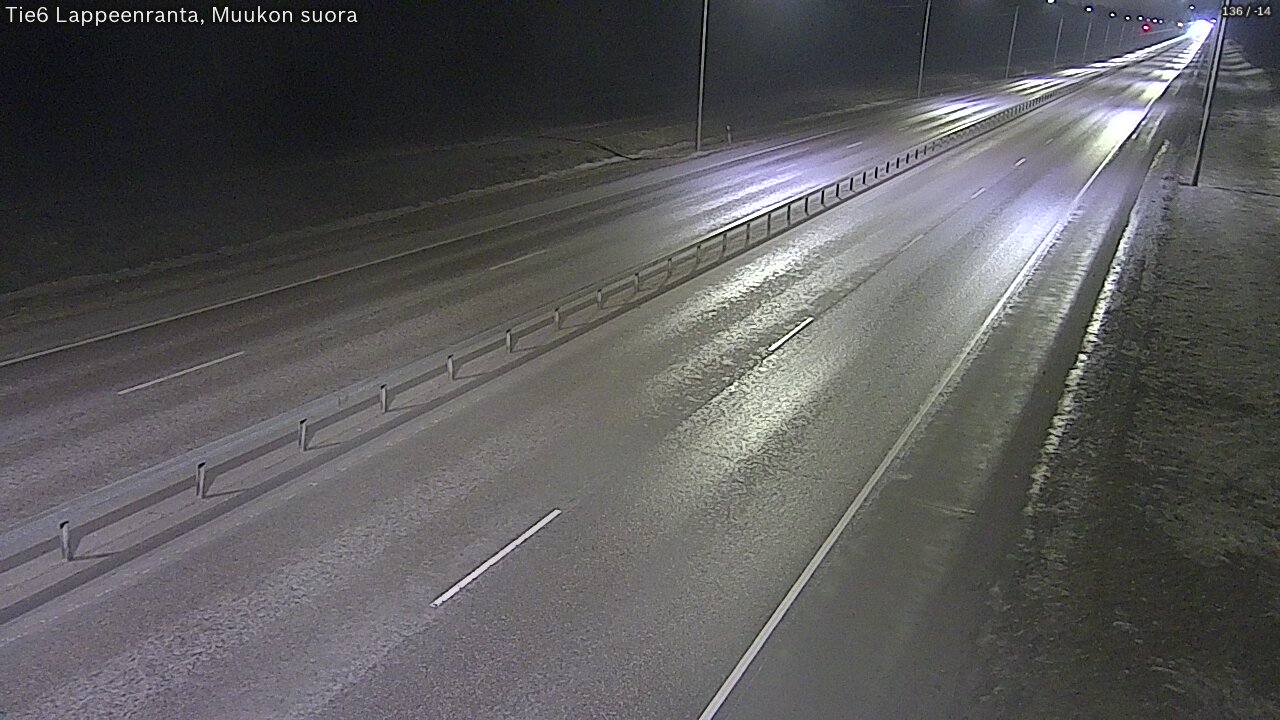 Weather Camera Image Road 6 Lappeenranta, Muukko straight, Lappeenranta, Etelä-Karjala