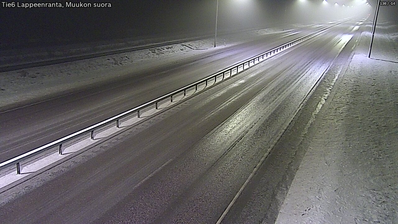 Weather Camera Image Tie 6 Villmanstrand, Muukko rakan, Lappeenranta, Etelä-Karjala
