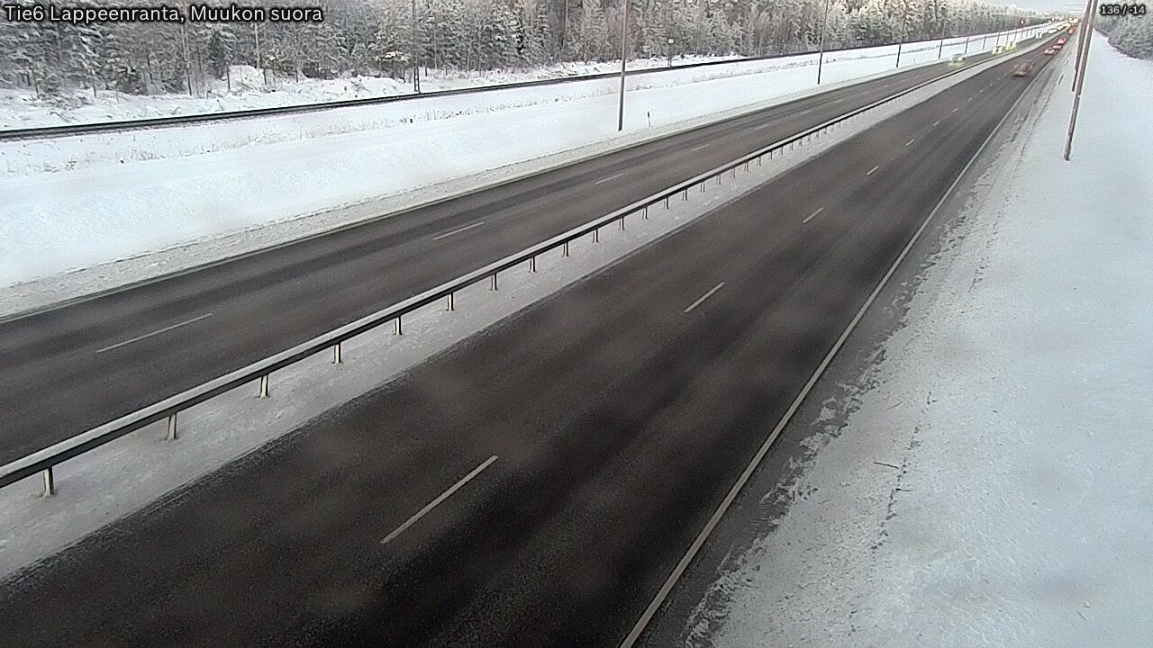Weather Camera Image Road 6 Lappeenranta, Muukko straight, Lappeenranta, Etelä-Karjala